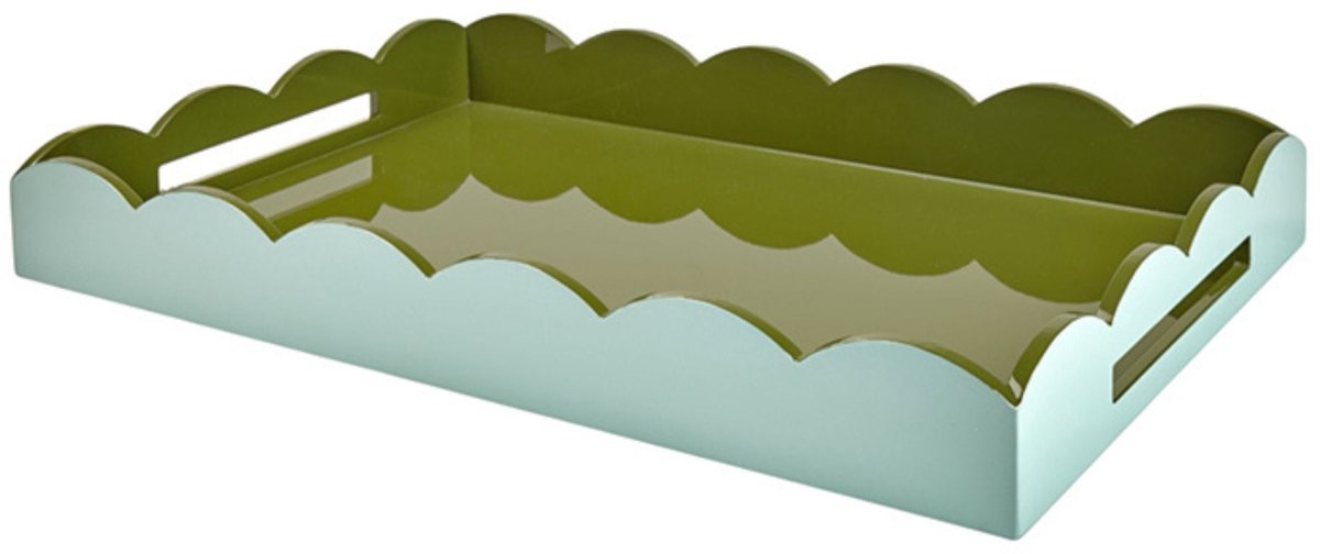 Addison Ross - Dienblad Ottomane Eau de Nil & Khaki 66x43cm - Serveerplateaus