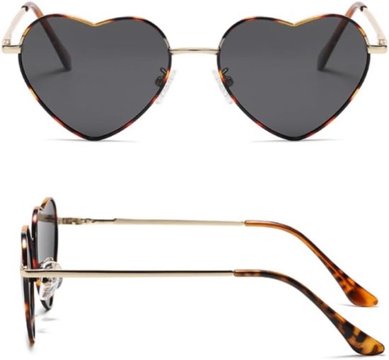 Gepolariseerde hartvormige zonnebril voor dames en heren - Vintage hippie look, perfect voor festivals en feesten - Metalen frame met UV400 bescherming — afbeelding 5