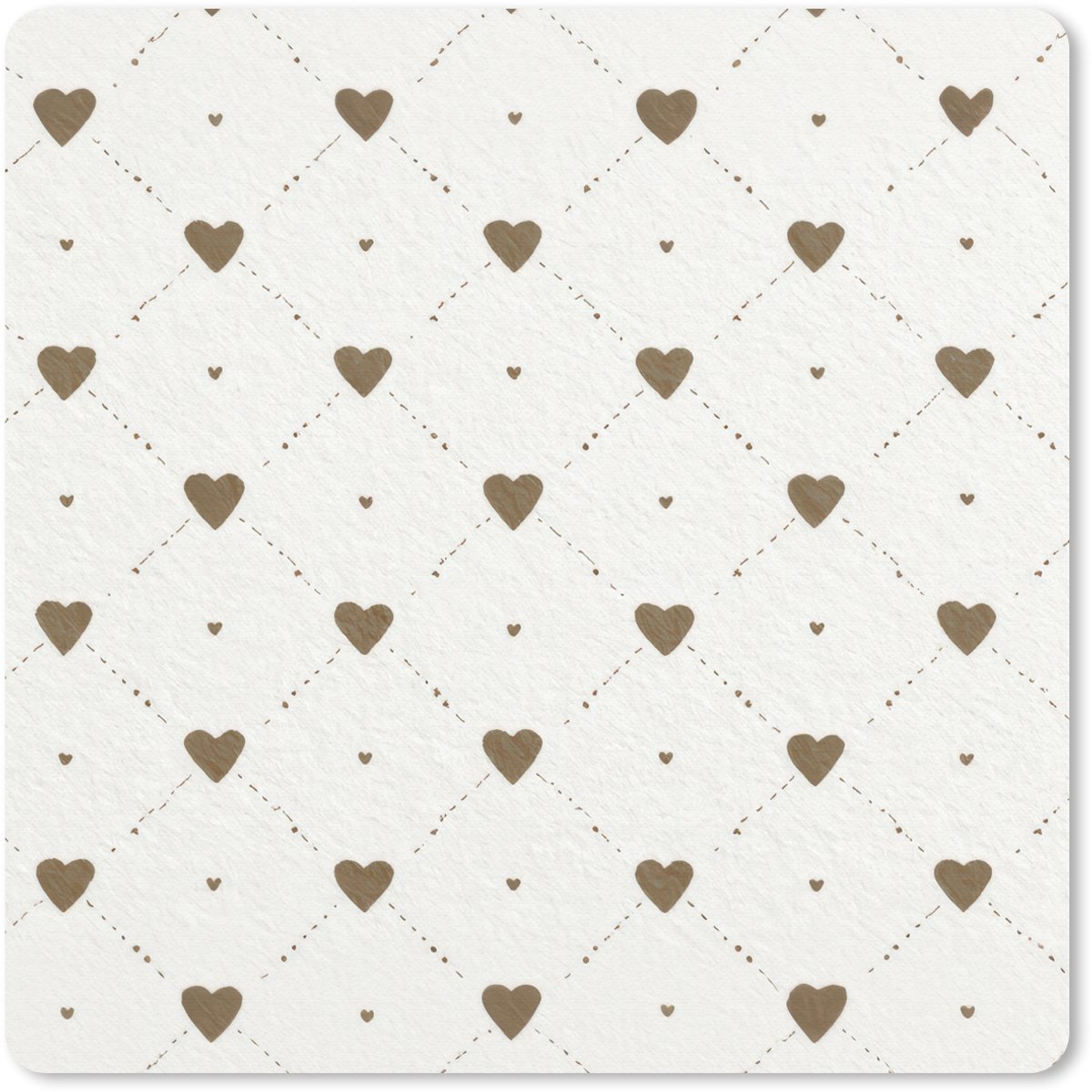 Muismat 20x20 cm - Mousepad Hartjes - Patroon - Raster - Klassiek - Muismatten
