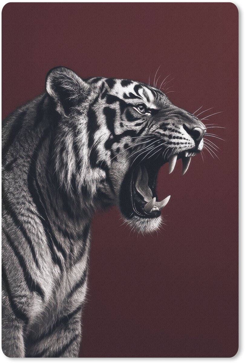 Muismat 18x27 cm - Mousepad Tijger - Brult - Bordeaux - Muismatten