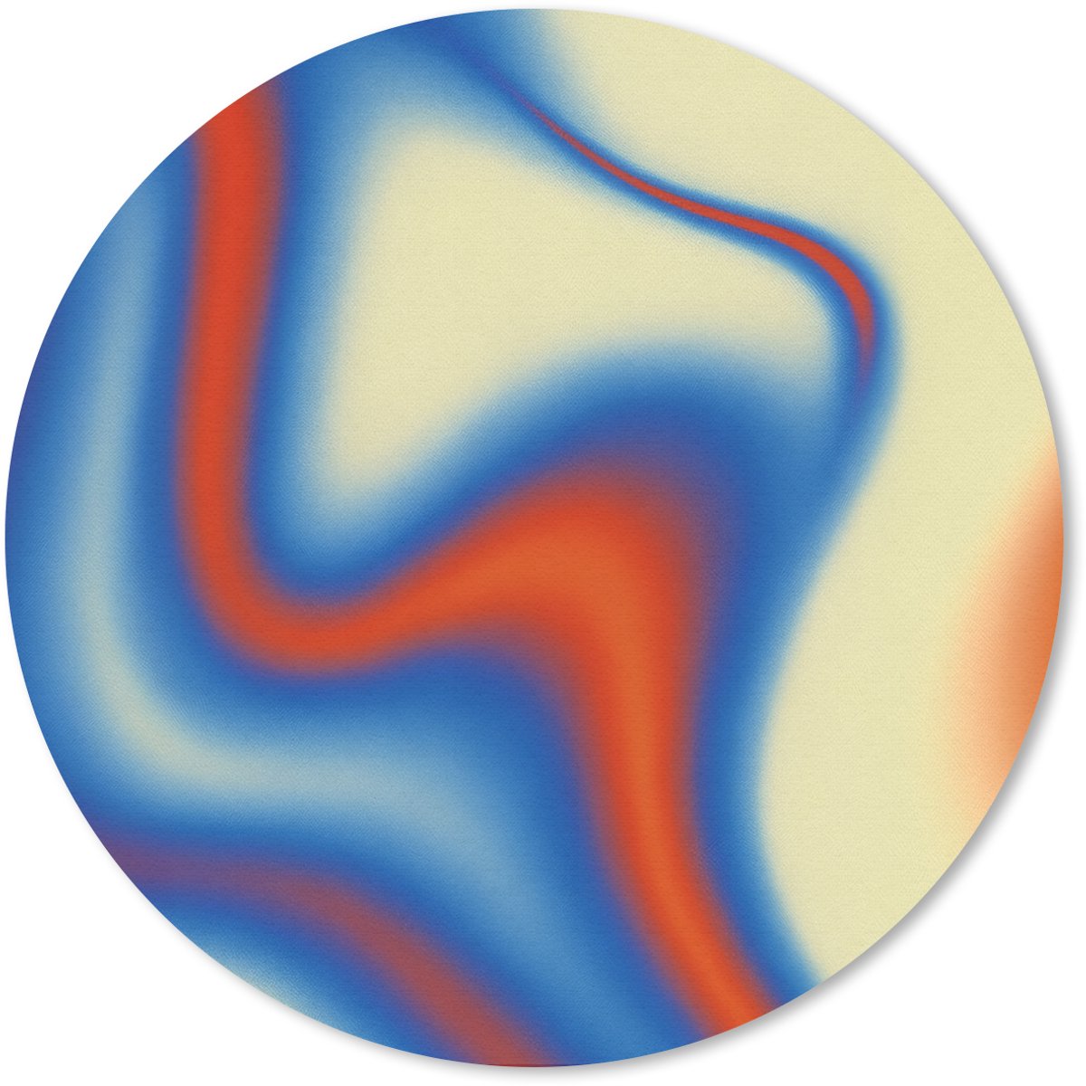 Muismat rond 20x20 cm - Mousepad Golven - Kleurrijk - Abstract - Ronde muismatten