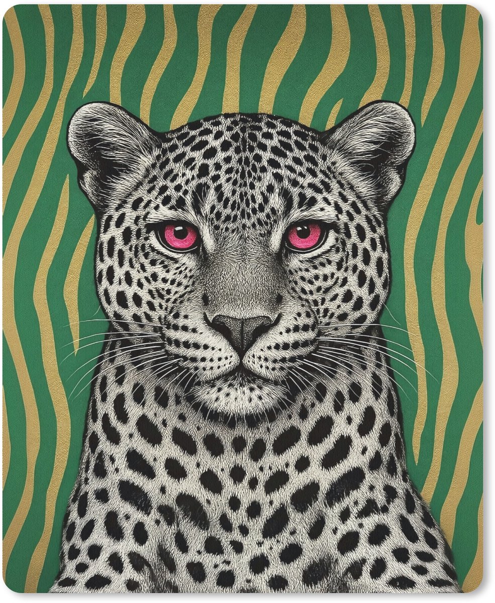Muismat 19x23 cm - Mousepad Panter - Zebrapatroon - Groen - Muismatten