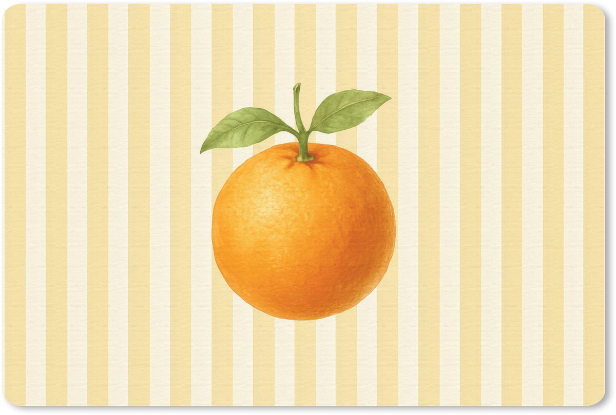 Muismat 27x18 cm - Mousepad Sinaasappel - Strepen - Oranje - Zomers - Muismatten