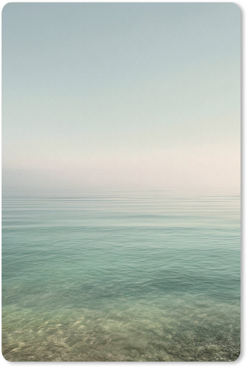 Muismat 18x27 cm - Mousepad Zee - Horizon - Blauw - Mist - Muismatten