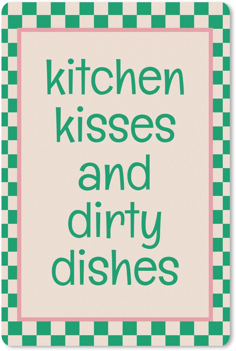 Muismat 18x27 cm - Mousepad Quote - Groen - Geblokt - Keuken - Muismatten