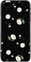 Apple iPhone 8 Plus Telefoonhoesje - Transparant Siliconenhoesje - Flexibel - Met Bloemenprint - Madeliefjes