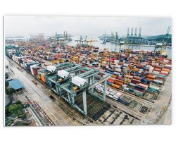 Forex - Haven gevuld met Zeecontainers - 60x40cm Foto op Forex