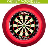 Dartbord met Verlichting Voordeelpakket (Rood) + Dual Core + Lena DeLuxe