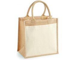 Cotton Pocket Jute Midi Bag (Natuurlijk)