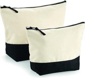 Westford Mill Dipped Base Canvas Accessory Bag WM544 - Natural/Black - L (23 x 23 x 11 cm)