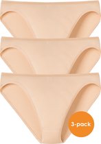 SCHIESSER Cotton Essentials dames rio slips (3-pack) - beige -  Maat: M