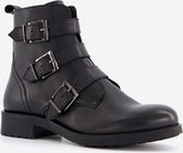 TwoDay leren dames biker boots - Zwart - Maat 40 - Echt leer