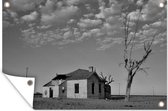 Muurdecoratie Verlaten gebouw in Namibië in Afrika - zwart wit - 180x120 cm - Tuinposter - Tuindoek - Buitenposter