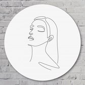 Muurcirkel ⌀ 70 cm - Muurcirkel Woman in Control - Kunststof Forex - Abstract - Rond Schilderij - Wandcirkel - Wanddecoratie
