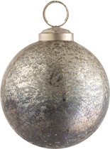 J-Line Kerstbal Antiek Glas Zilver/Grijs Small