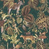 AS Creation MICHALSKY - Papier peint Jungle - animaux aux feuilles tropicales - vert multicolore - 1005 x 53 cm