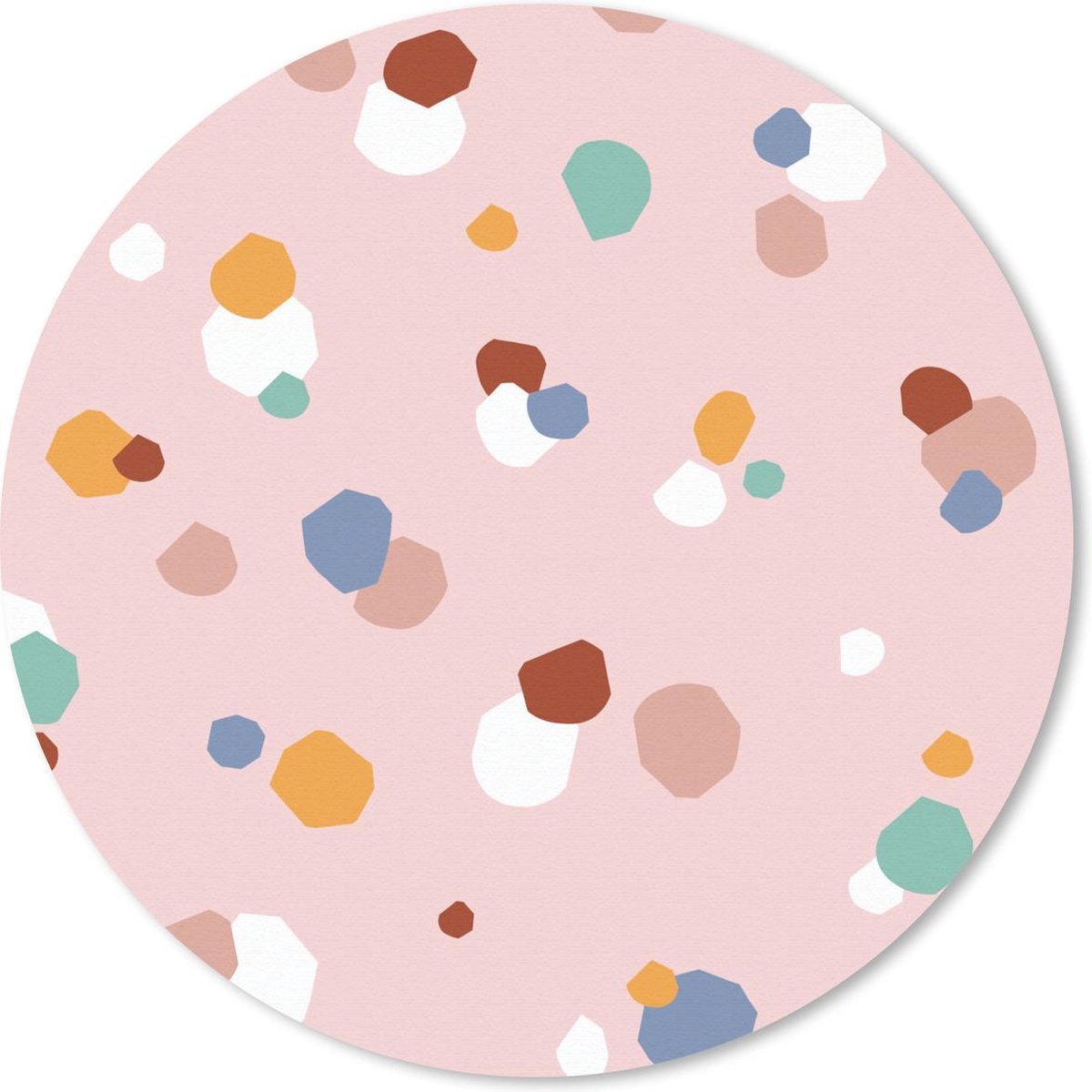 Muismat rond 50x50 cm - Mousepad Design - Kinderen - Roze - Ronde muismatten