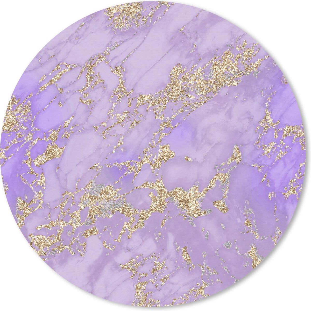 Muismat rond 40x40 cm - Mousepad Marmer - Glitter - Chic - Goud - Ronde muismatten