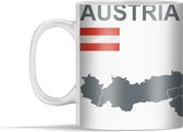Mok - Illustratie van Oostenrijk in het grijs met de vlag van het land - 350 ml - Beker