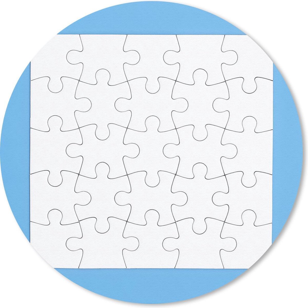 Muismat rond 50x50 cm - Mousepad Witte puzzel - Ronde muismatten
