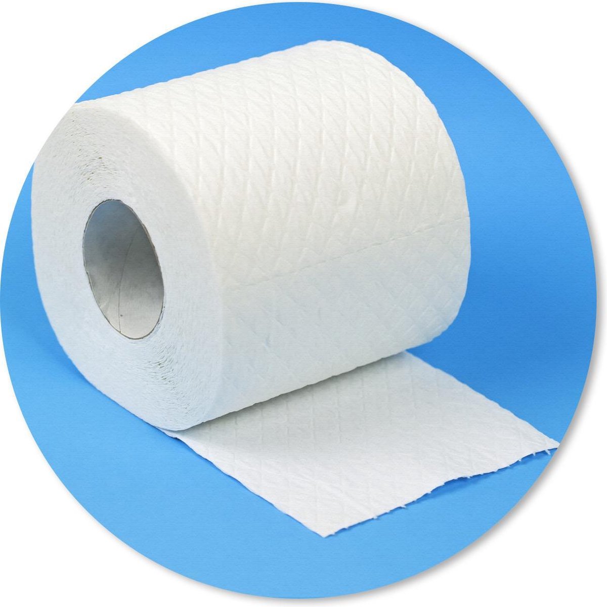 Muismat rond 50x50 cm - Mousepad Wc-rol op blauw - Ronde muismatten