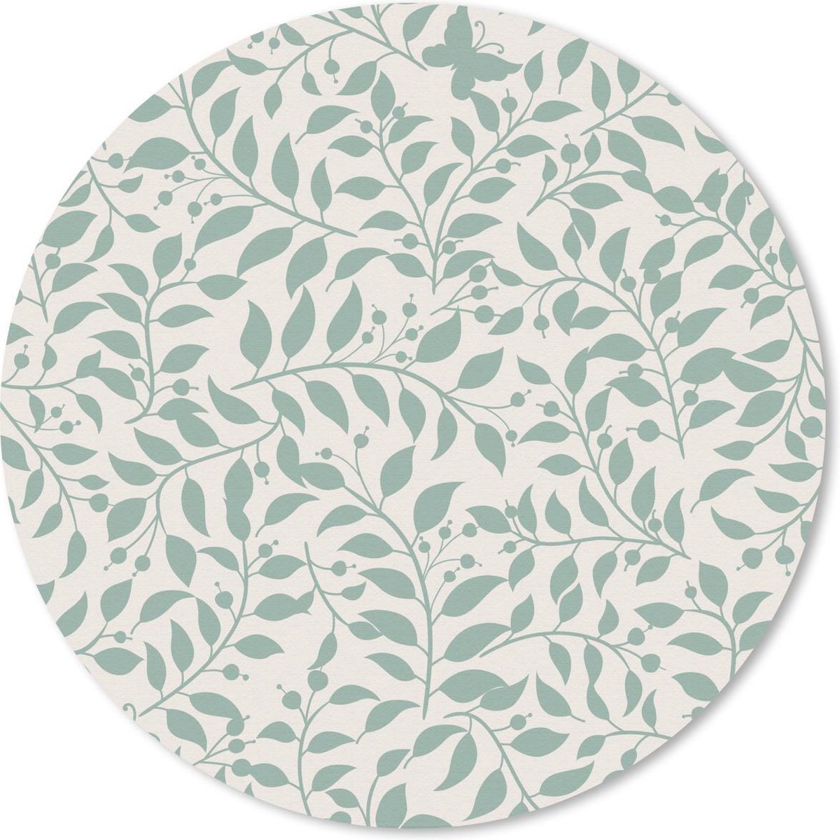 Muismat rond 50x50 cm - Mousepad Een bloemdessin illustratie met bladeren - Ronde muismatten
