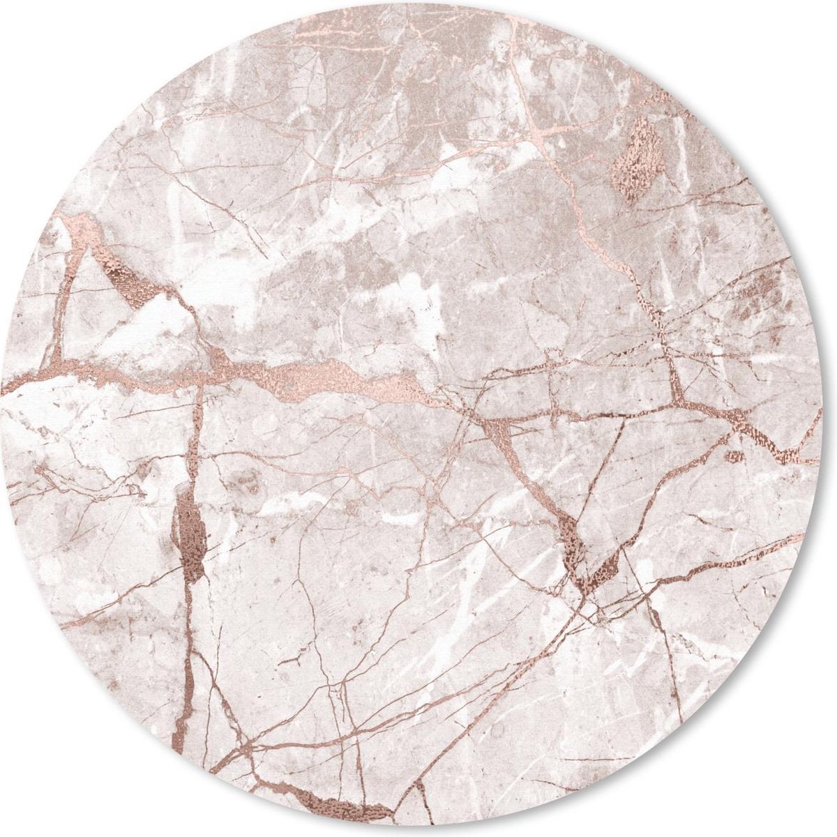 Muismat rond 50x50 cm - Mousepad Marmer - Roze - Rosé - Goud - Ronde muismatten