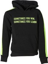 Jongens trui hoodie zwart/neon  'Sometimes You...' | Maat 164/14Y