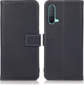 Voor OnePlus Nord CE 5G Litchi Textuur PU + TPU Horizontale Flip Leather Case met Houder & Kaartsleuven & Portemonnee (Donkerblauw)