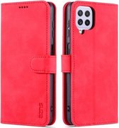 Voor Samsung Galaxy A22 4G AZNS Huid Voelen Kalf Textuur Horizontale Flip Lederen Case met Kaartsleuven & Houder & Portemonnee (Rood)