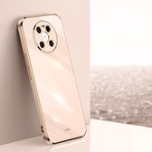 Voor Huawei Mate 40 XINLI Straight 6D Plating Gold Edge TPU Shockproof Case (roze)