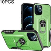 10 PCS Shield Armor PC + TPU-beschermhoes met 360 graden rotatieringhouder voor iPhone 11 Pro (groen)