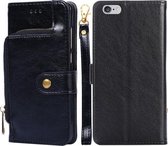 Ritstas PU + TPU Horizontale Flip Leren Case met Houder & Kaartsleuf & Portemonnee & Lanyard Voor iPhone 6 Plus/6s Plus (Zwart)