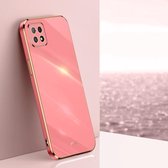 Voor OPPO Reno4 SE XINLI Straight 6D Plating Gold Edge TPU Shockproof Case (Hawthorn Red)