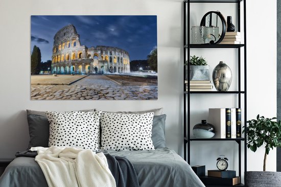 Peintures sur toile Rome - Italie - Colisée - Nuit - 120x80 cm - Décoration murale