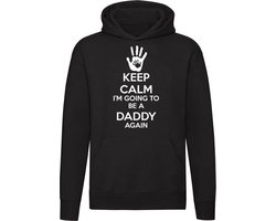 Keep Calm I'm Going to be a Daddy Again Hoodie - papa - vader - ouders - baby - babyshower - verwachting - grappig - unisex - trui - sweater - capuchon