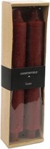 kaarsen Vela 25 x 4 cm wax bordeaux 2 stuks