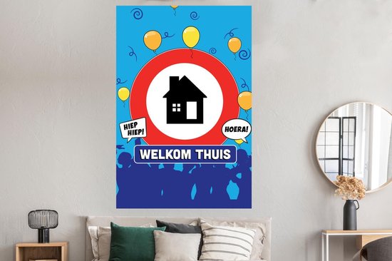 Affiche Welcome Home - Ballons - Maison - 120x180 cm XXL
