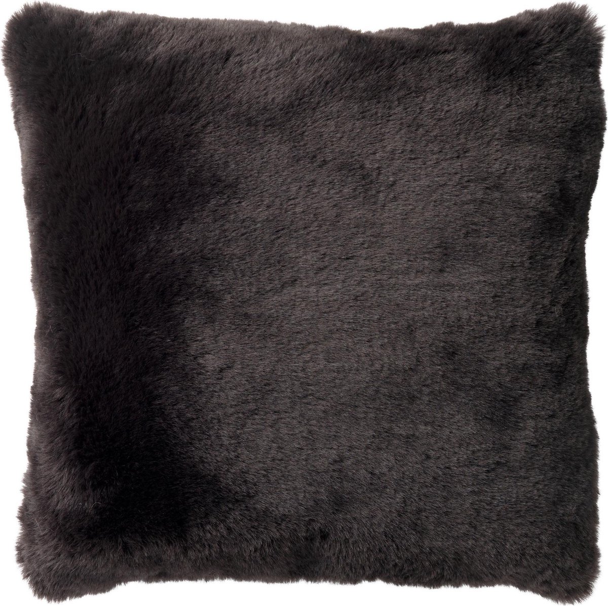Dutch Decor ZAYA - sierkussen 60x60 cm - bontlook - extra groot - Raven - zwart - Inclusief binnenkussen - Luxe kussens voor woonkamer & bank