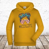 Kidlife goudgele hoodie -James & Nicholson-134/140-Hoodie meisjes