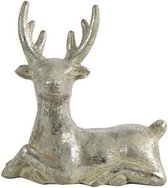 decoratiebeeld hert Marvin 15,5 cm aardewerk grijs