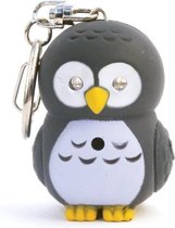 sleutelhanger Owl Led 5 x 3,8 cm rubber grijs