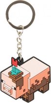 sleutelhanger Minecraft Muddy Pig rubber roze