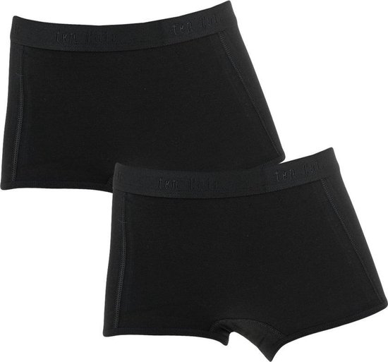 Twee zwarte shorts van Ten Cate met elastische band met subtiel logo.