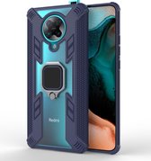 POCO F2 Pro Hoesje - Mobigear - Armor Ring Serie - Hard Kunststof Backcover - Blauw - Hoesje Geschikt Voor POCO F2 Pro