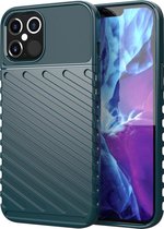 Apple iPhone 12 Pro Max Hoesje - Mobigear - Groove Serie - TPU Backcover - Groen - Hoesje Geschikt Voor Apple iPhone 12 Pro Max