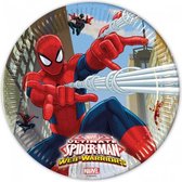 feestborden Spider-Man junior 23 cm karton rood 8 stuks