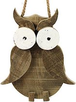 kersthanger uil Maxime 30 cm hout bruin