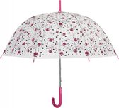 paraplu rozen automatisch 61 cm transparant/roze