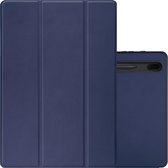 Hoesje Geschikt voor Samsung Galaxy Tab S7 FE Hoesje Case Hard Cover Hoes Book Case Met Uitsparing Geschikt voor S Pen - Donkerblauw